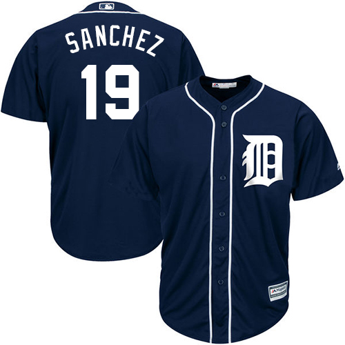 Tigers #19 Anibal Sanchez Navy Blue Cool Base Stitched Youth MLB Jersey - Click Image to Close